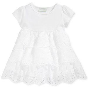 Tiered Eyelet Dress. White. Baby Girls NWT